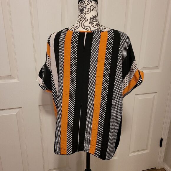 Shein Lune polka dotted striped 1X top - Picture 5 of 7